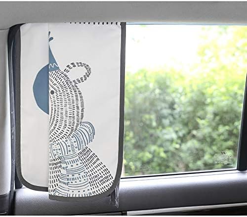 Magnetic Car Sun Shade Curtain for Side Window – Sun Blocker and UV Protector for Baby, Kids, and Pets – Universal Fit with Built-in Magnets for Steel-Framed Door (Be-Awesome Bear)
