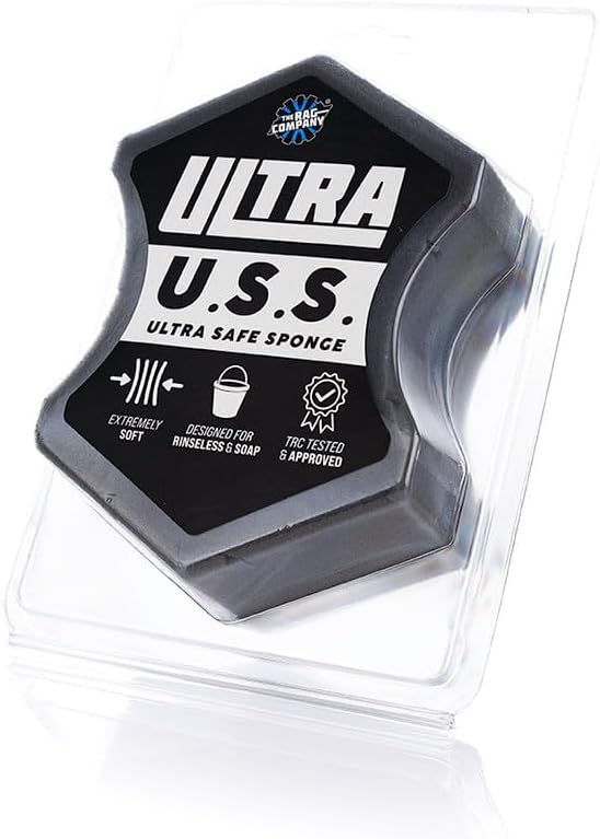 The Rag Company - Ultra Safe Sponge - Latest Foam Technology Safe for All Types of Paint and Wheel Finishes - Easy-to-Hold Ergonomic Grip for Wash Bucket and Rinseless Washing - Dark Grey
