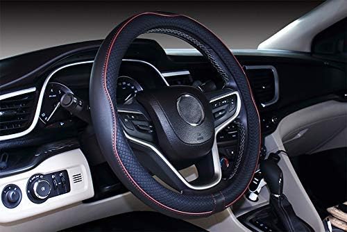 Mayco Bell Large Size Steering Wheel Cover Anti-Slip,Safety,Soft,Breathable,Durable,Full Surround,Comfortable Grip Microfiber Leather (15.5-16 inch, Wine Red)
