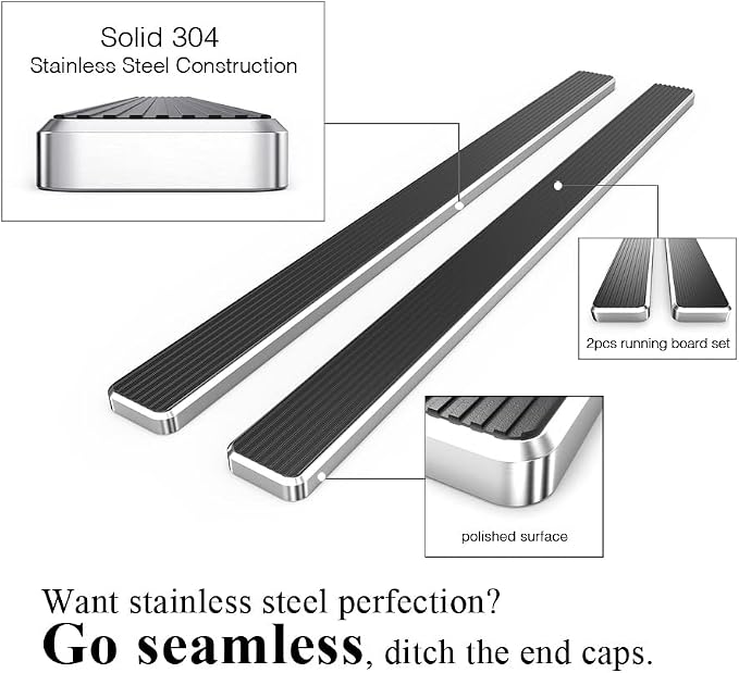 APS Running Boards (Nerf Bars Side Steps Step Bars) Compatible with Nissan Pathfinder 2005-2012 (Silver 5in 304 Stainless Steel)