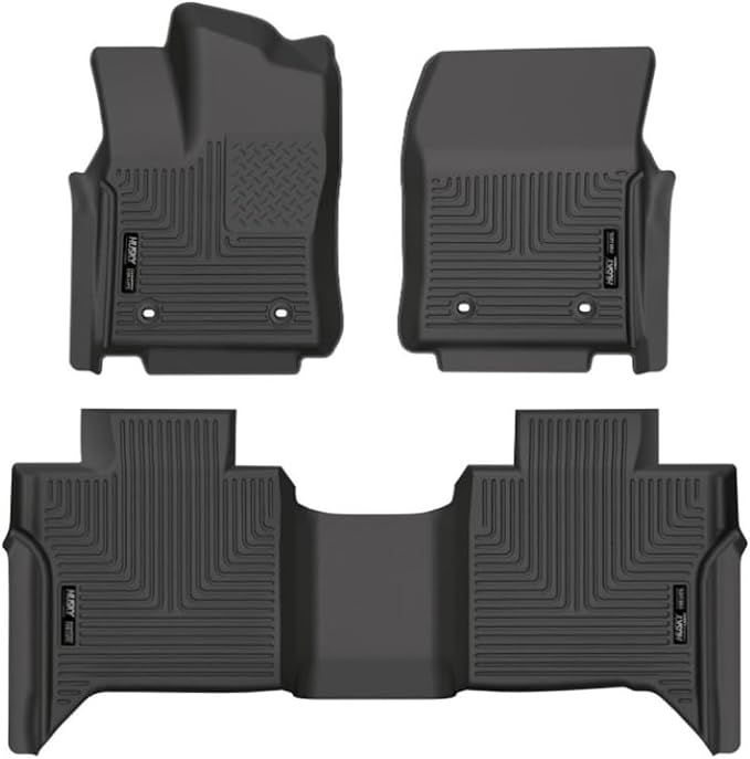 Husky Liners Weatherbeater Floor Mats | Fits 2022-2026 Toyota Tundra, CREWMAX CAB ONLY | Front & 2nd Row, 3-pc Black - 99481