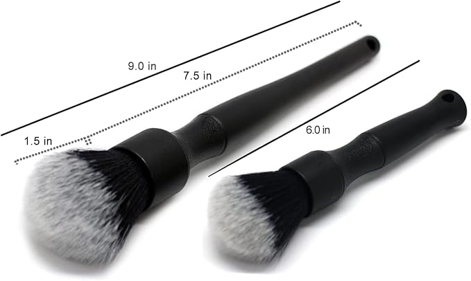 Ultra-Soft Detailing Brush Set, Comfortable Grip and Scratch-Free Cleaning for Exterior, Interior Panels, Emblems, Badges, Gauge Cluster, Infotainment Screen