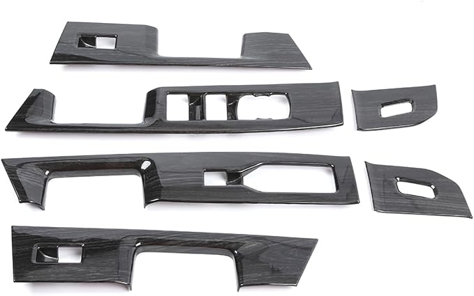 GZXinWei Interior Accessoreis for Ford F150 2021 2022 2023 2024 2025 2026 Door Window Control Switch Panel Trim Cover Wrap Decor Upgrade Parts Black Wood Grain