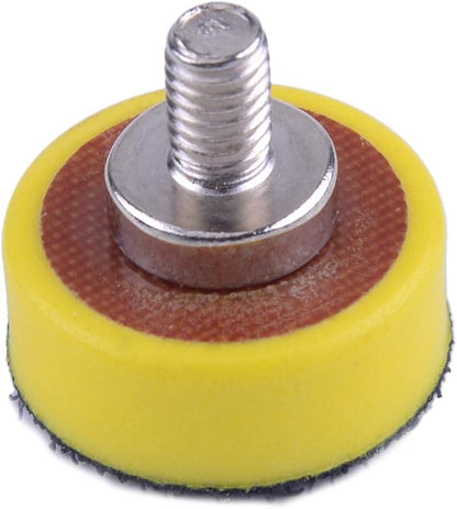 beler 2pcs 1" 25mm M6 Backer Plate & 60pcs Mixed Sponge Buffing Polishing Pads (rough & medium & fine 20pcs each) Fit For Car Polisher