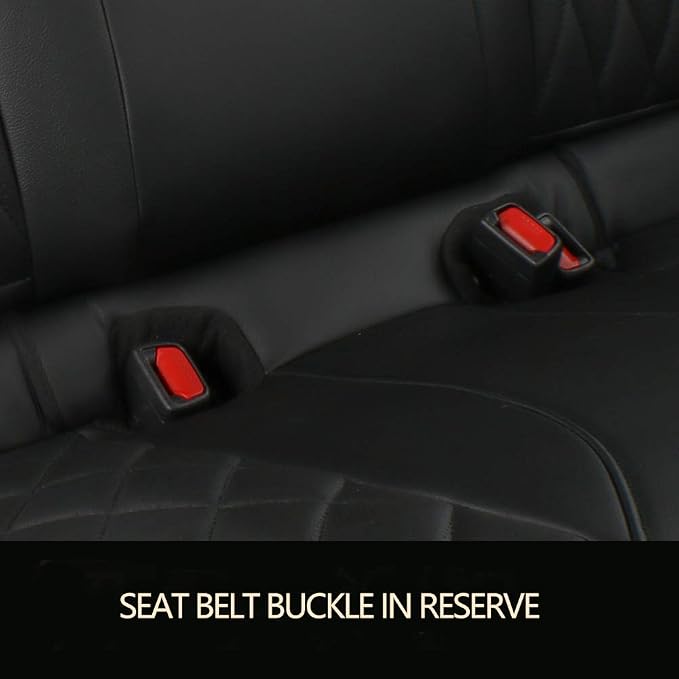 EKR Rav4 Seat Covers Custom Fit for Toyota Rav4 LE(NOT for Hybrid) 2013 2014 2015 2016 2017 2018,Leather Car Seat Cover for Trucks SUV Full Set,Faux Leather(Black/Gray)