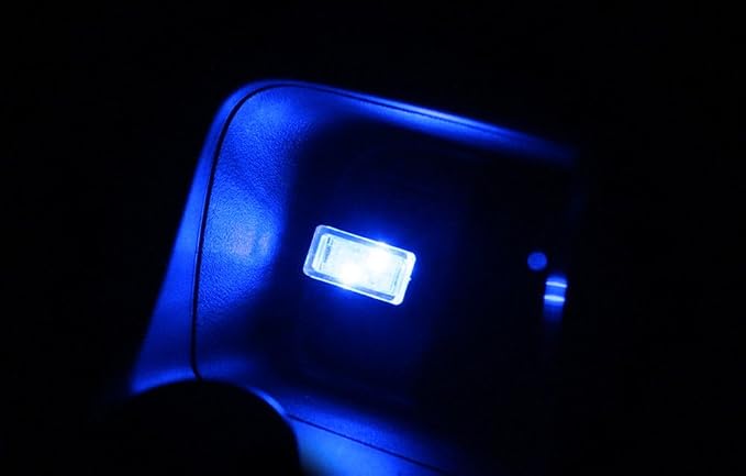 iJDMTOY Ultra Blue USB Plug-in Miniature LED Car Interior Ambient Accent Lighting Kit