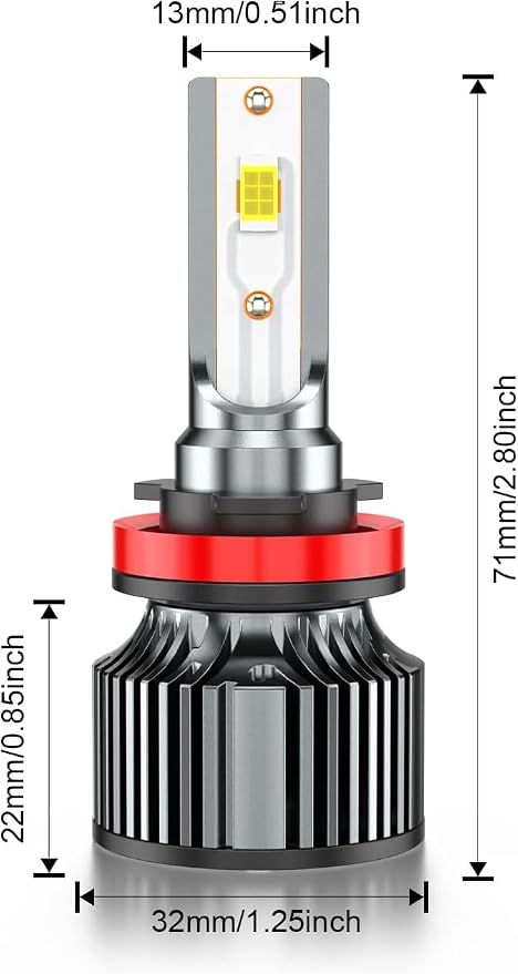 Compatible for Nissan Altima High Low Beams 2007 2008 2009 2010 2011 2012 2013 2014 2015 2016 2017 2018, White Powersports Bulbs with Cooling Fan, for Fog Lights, Plug and Play, Off-Road Use, 4 PCS