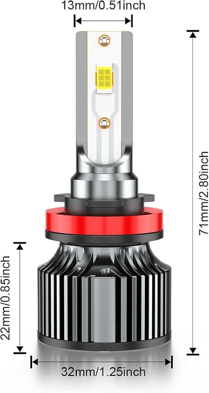 Compatible for Nissan Altima High Low Beams 2007 2008 2009 2010 2011 2012 2013 2014 2015 2016 2017 2018, White Powersports Bulbs with Cooling Fan, for Fog Lights, Plug and Play, Off-Road Use, 4 PCS
