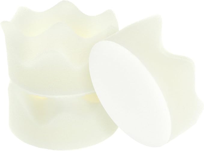 HARFINGTON 3pcs Buffing Sponge Pads 2" Polishing Wheel Waffle Finishing Grip Pad Car Buffer Polisher with Hook and Loop Back for Car Detailing Polishing Waxing, White