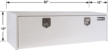 Buyers Products 1702215 Steel Underbody Truck Tool Box 18 x 18 x 60 Inch, White Powder-Coated 14 Ga Steel, Locking Stainless Paddle Latch, Drop Door, Weather-Resistant, Made in USA