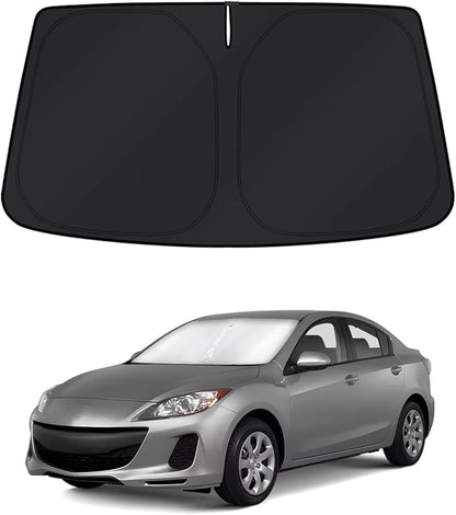 KUST Windshield Sun Shade for 2010–2013 Mazda 3 Window Accessories Shade Sun Cover Foldable Block UV Rays Keep Car Cooler