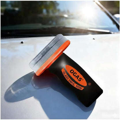 Handheld Car Glass Oil Film Remover with Emulsion Cleaner, Automotive Glass Cleaning Board, Universal Window Cleaning Brush for Windshield, 100g