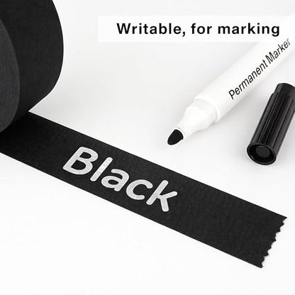 3 Pack Black Painters Tape - Masking Tape 1 Inch Wide - Multi-Surface, Smart Adhesion, Indoor & Outdoor - 270FT Total - Paint Tape for DIY, Labeling, Art, Car, General Purpose (#3910)