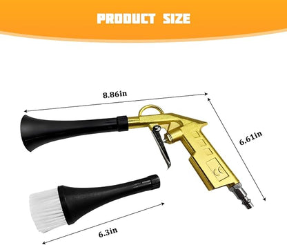Car Detailing Air Gun, High Pressure Vehicle Air Blower Dryer Detailing Tool Kit, Automotive Interior Cleaning Gun for Quick Blowing Out Dust, Dirt, Universal for Vehicles