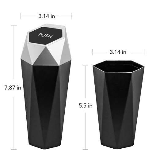 Car Trash Can with Lid - 1-Pack, Interior Accessories for Vehicles, Leakproof Garbage Can with 30 Detachable Trash Bags, Multipurpose Organizers and Storage Solutions for Home and Office