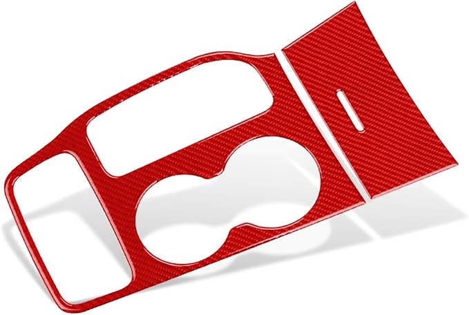 YOCTM for 2016-2021 Jeep Grand Cherokee Shift Panel Cover, Soft Carbon Fiber Shift Knob Decoration Trim Red Gear Selector Trim Shifter Console Cover Interior Accessories (Red 2016-2021)
