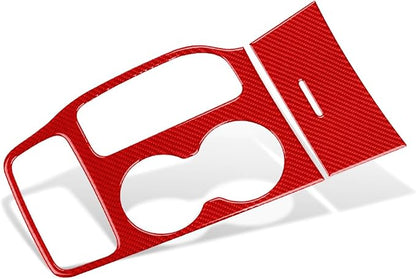 YOCTM for 2016-2021 Jeep Grand Cherokee Shift Panel Cover, Soft Carbon Fiber Shift Knob Decoration Trim Red Gear Selector Trim Shifter Console Cover Interior Accessories (Red 2016-2021)