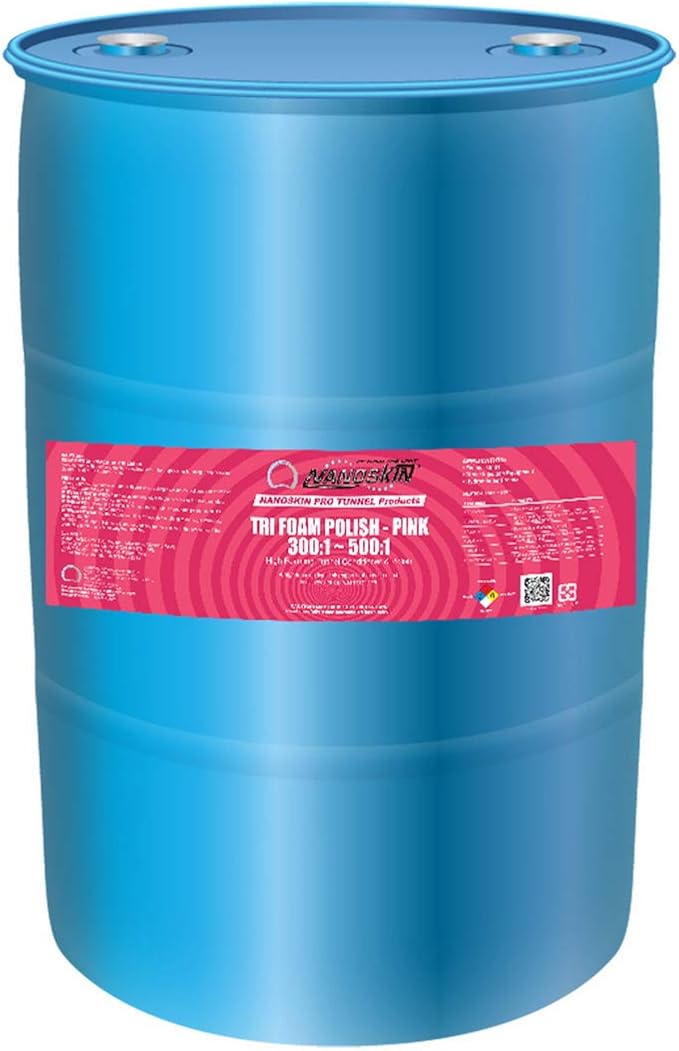 Nanoskin Tri-Foam Polish, Pink – 30 Gallons, 300:1~500:1 Dilution, High-Foaming Conditioner & Polish for Car Wash Tunnels, Automatic Wash Systems, and Foam Cannons