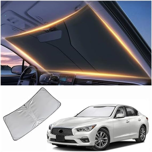 Windshield Sun Shade for Infiniti Q50 Front Window Shades Cover for 2010-2024 2025 2026 Q50 Windshield Sun Visor Protector Car Accessories