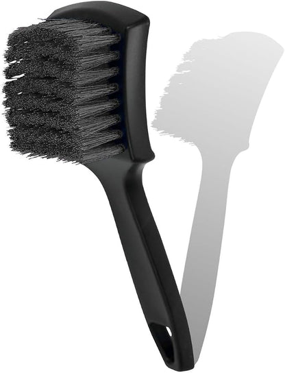 ZIMISI 8.3×2.5 Inch Car Wash Brush, Soft Bristle Short Handle Carpet Cleaning Brush, Scrub Brush for Floor Mats, Tires, Automotive Wheel Bushes for Vehicle Interior & Home (Black)
