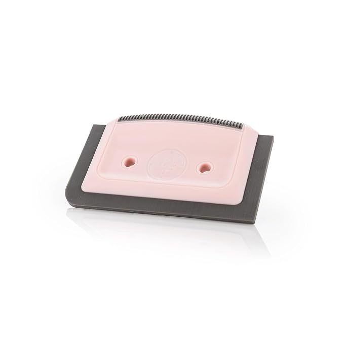 Detail Factory Pet Hair Removal Card for Car Interior, Sturdy Fur Scraper Tool for Carpet, Upholstery, Seats, Floor Mats & Tight Spaces, Light Pink