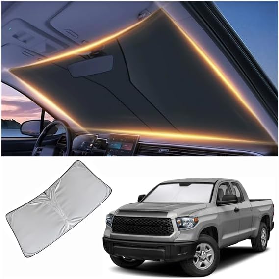 Windshield Sun Shade for Toyota Tundra Front Window Shades Cover for 2007-2024 2025 2026 Tundra Windshield Sun Visor Protector Car Accessories