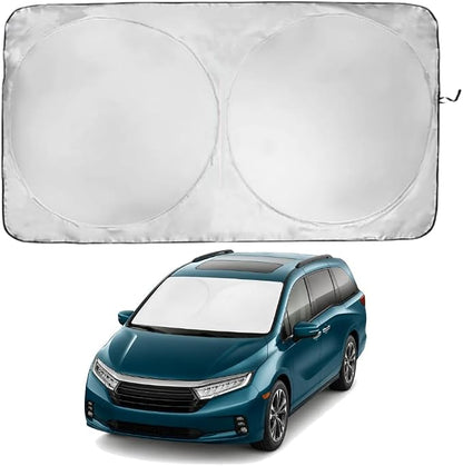 Windshield Sun Shade | Compatible for Honda Odyssey (2018–2026) | Certified 99.87% UVB & 99.02% UVA Car Sun Shade. Award Winning Sunshade - Patented Technology | Car Shades by Kinder Fluff