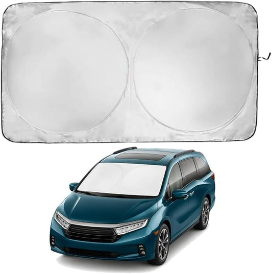 Windshield Sun Shade | Compatible for Honda Odyssey (2018–2026) | Certified 99.87% UVB & 99.02% UVA Car Sun Shade. Award Winning Sunshade - Patented Technology | Car Shades by Kinder Fluff