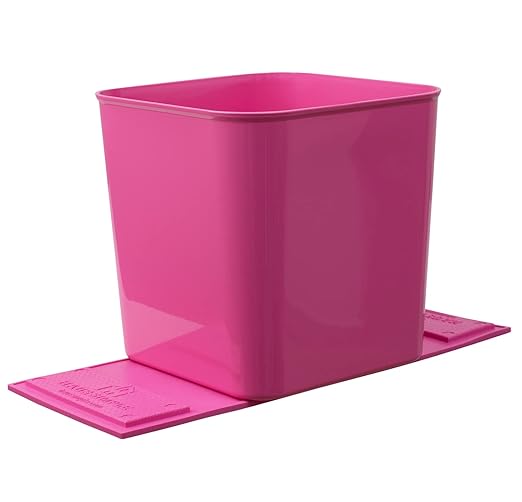 Car Trash Can 1.4 Gallon with Stability Flap & Magic Strips — No-Tip Leakproof Car Garbage Bin for Car Floor, Mats, Front or Back Seat, SUV, Truck, Van, Vehicle Interior Organizer (Pink)