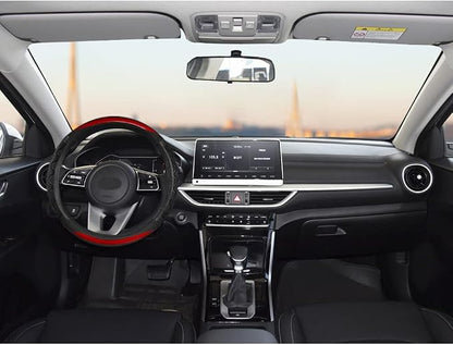 GIANT PANDA Steering Wheel Cover for Kia Soul,Sportage,Forte,Optima,Telluride(3D Honeycomb-Red-Standard Size)