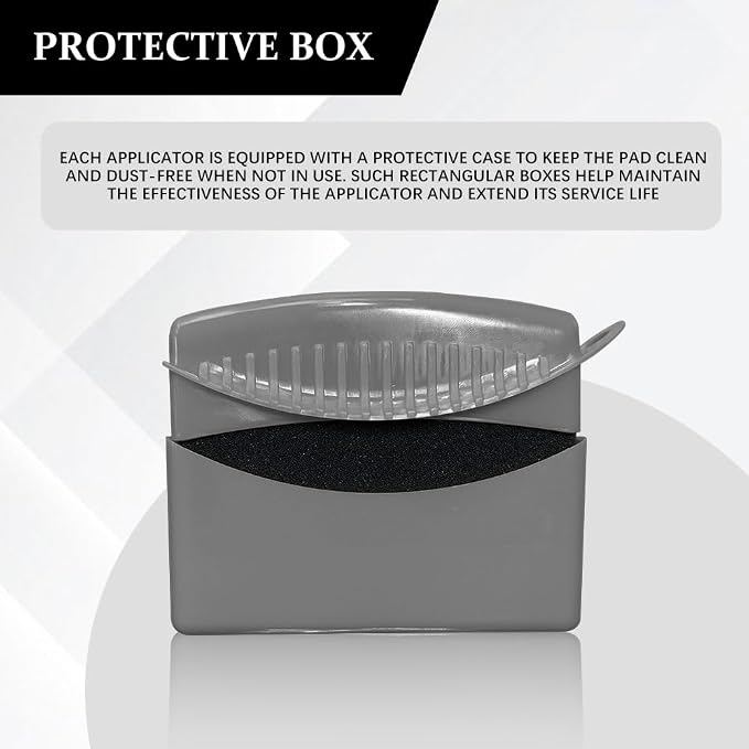 Tire Dressing Applicator, Tire Shine Applicator, Wheel Waxing Wipe Polishing Sponge with Lid, Car Accessories Reusable Wheel Detailing Foam Fit for Vehicle Waxing Polishing Cleaning (Gray)