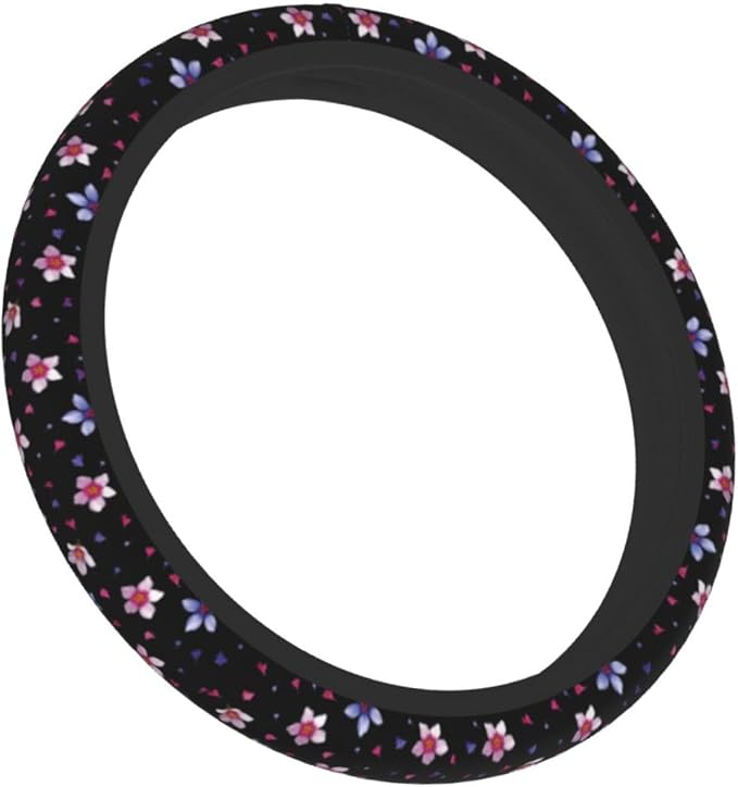 Flower Steering Wheel Cover Car Accessories Cute for Women Girls Universal 15 Inch Neoprene Auto Interior Decor Anti Slip Automotive Trucks Protector