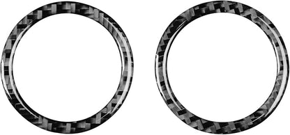 Black Real Carbon Fiber Accessories Car Defogging Air Vent Outlet Defogger Frame Cover Interior Trim Sticker Decal for Toyota Corolla CE LE S 2003 2004 2005 2006 2007 2008/XRS 2005-2006 Sedan 2PCS