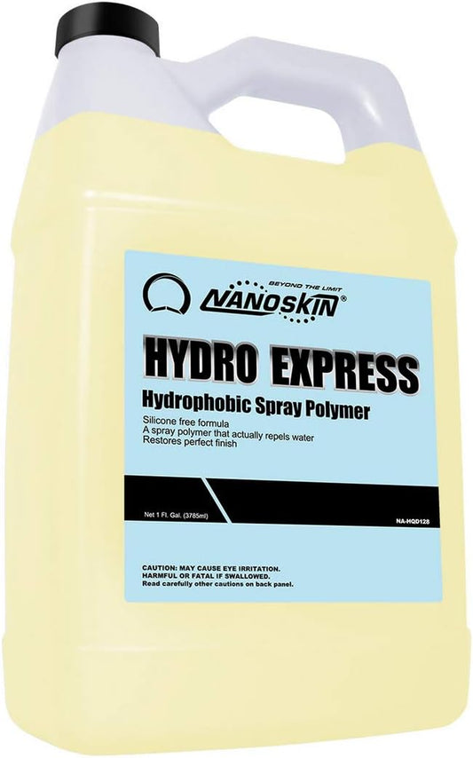 Nanoskin HYDRO EXPRESS Hydrophobic Spray Polymer 1 Gallon - Advanced Formula for Vehicle Protection, Long-Lasting Gloss, Enhanced Shine, Professional and Peerless Performance in all Weather Conditions