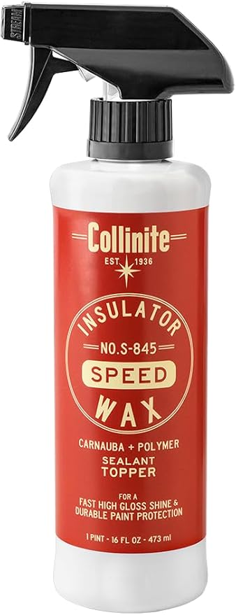 Collinite S-845 Insulator Wax Speed-Carnauba + Polymer Sealant+Spray Wax Topper. High Gloss Shine + Paint Protection & Durable Hydrophobics. Fast Spray& Wipe Results for Cars, Trucks, RV (16 fl oz)