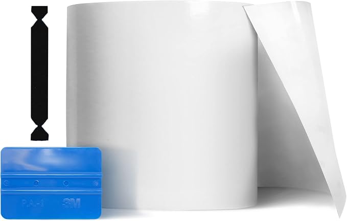 VViViD Satin Clear Paint Protection Bulk Vinyl Wrap Film 12 Inch Including 3M Squeegee and Black Felt Applicator (Bulk ROLL - 12 Inch x 20ft)