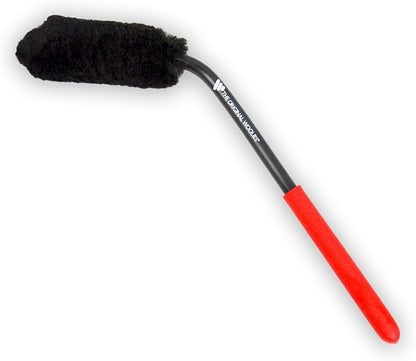 Detail King Caliper Spoke Wheel Woolie 12” - 45 Degree Angle - Brush Head Constructed of Polypropylene Fibers to Reduce Splatter