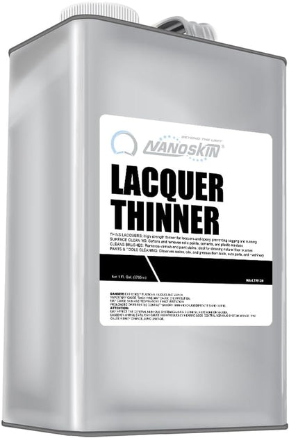 Nanoskin LACQUER THINNER 1 Gallon - Professional Strength, General Purpose, Medium-Dry Lacquer Thinner | Thins Clear and Pigmented Lacquers and Epoxies | Cleans Sprayers, Tools, Brushes and Equipment