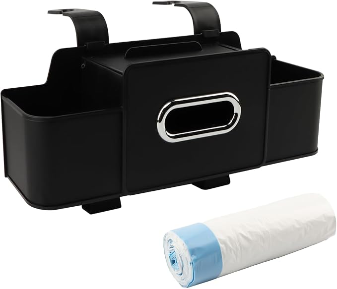 Car Backseat Organizer, Multifunctional Car Seat Back Storage Bag with Cup Phone Holder Tissue Box, Durable Automotive Travel Accessories, Universal for SUV, Sedan, Truck(COLOR:Black)