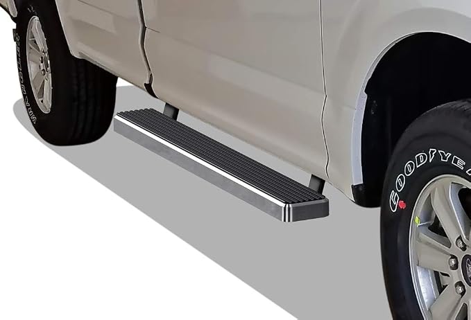APS (304 Stainless Steel Polished Silver 5 inches) Running Boards Nerf Bars Side Steps Compatible with Ford F150 2015-2026 Regular Cab & F-250 F-350 Super Duty 2017-2026