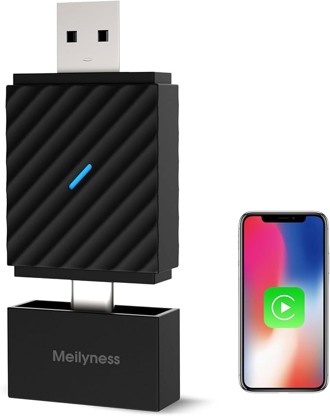 Wireless CarPlay Adapter for Apple iPhone, Convert Wired to Wireless, Plug&Play USB A/Type C Design for Cars That Built-in Wired Apple Car Play, Easy Use&Seamless Connection for iPhone iOS 10+