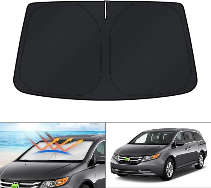 KUST Windshield Sun Shade for Honda Odyssey Mini Van 2011-2015 2016 2017 Accessories Window Sunshade Sun Visor Protector Foldable Block UV Rays