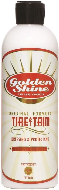 GOLDEN SHINE Tire & Trim Gel Dressing, 16 Ounce Bottle Shines and Protects Tires, Rubber and Exterior Trim, 16016