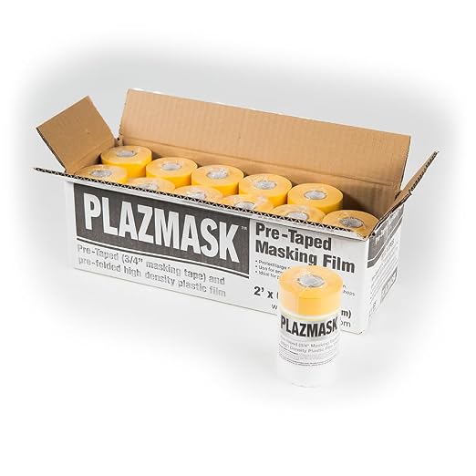 Pre-Taped Masking Film (2-Feet X 65-Feet, 12-Pack)