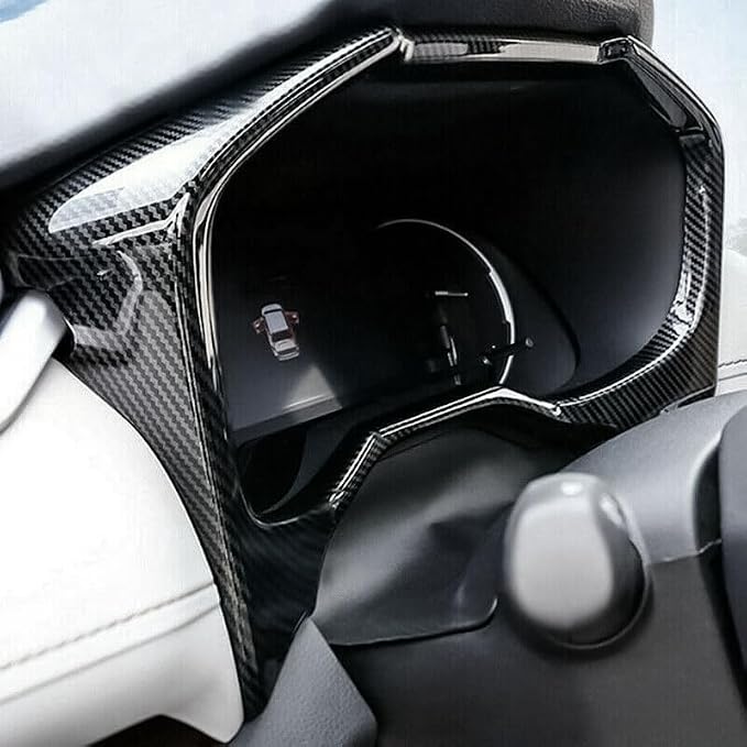 x xotic tech Set Carbon Fiber Style Interior Dashboard Instrument Air Vent Multifunction AC Switch Button Glove Box Handle Accessories Cover Trim Combo Kit, Compatible with Toyota Rav4 2019-2021