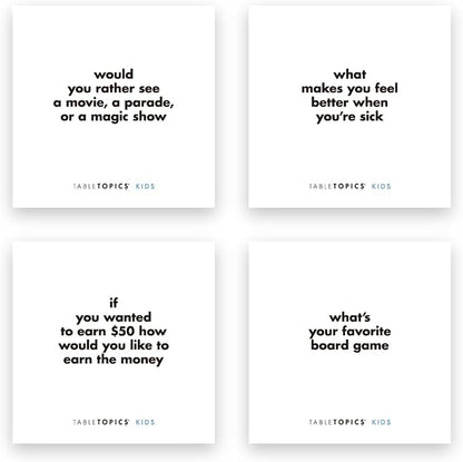 TableTopics Kids to Go Question Game with Conversation Cards for Kids - 40 Conversation Starters for Families to Play at the Dinner Table, Family Game Night, & Road Trips