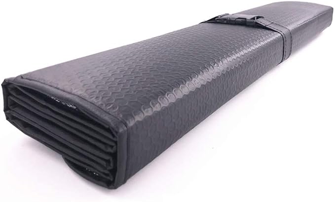 GWUSKDT Car Windshield Sunshade, Sun Protector,Foldable Front Window Shade-Thicken 5-Layer Bubble for Auto Windshield UV Protection and Heat Reflector 58"x 27.5" (Black)