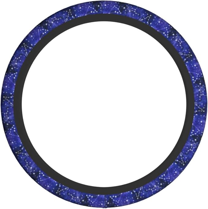 Galaxy Starry Sky Steering Wheel Covers Non Slip Neoprene Universal 15 Inch Steering Wheel Protector Car Cover for Men Women