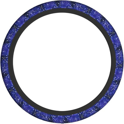 Galaxy Starry Sky Steering Wheel Covers Non Slip Neoprene Universal 15 Inch Steering Wheel Protector Car Cover for Men Women