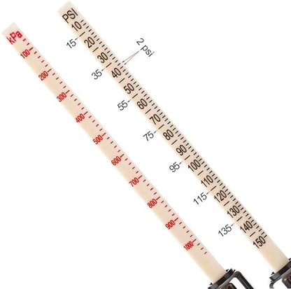 CZC AUTO Tire Pressure Gauge, Straight-on Foot Dual Head Chucks Auto Service Gage, Heavy Duty Air Gauge 10-150PSI 100-1000KPa for Car Truck RV Van (2 Packs, Silver)